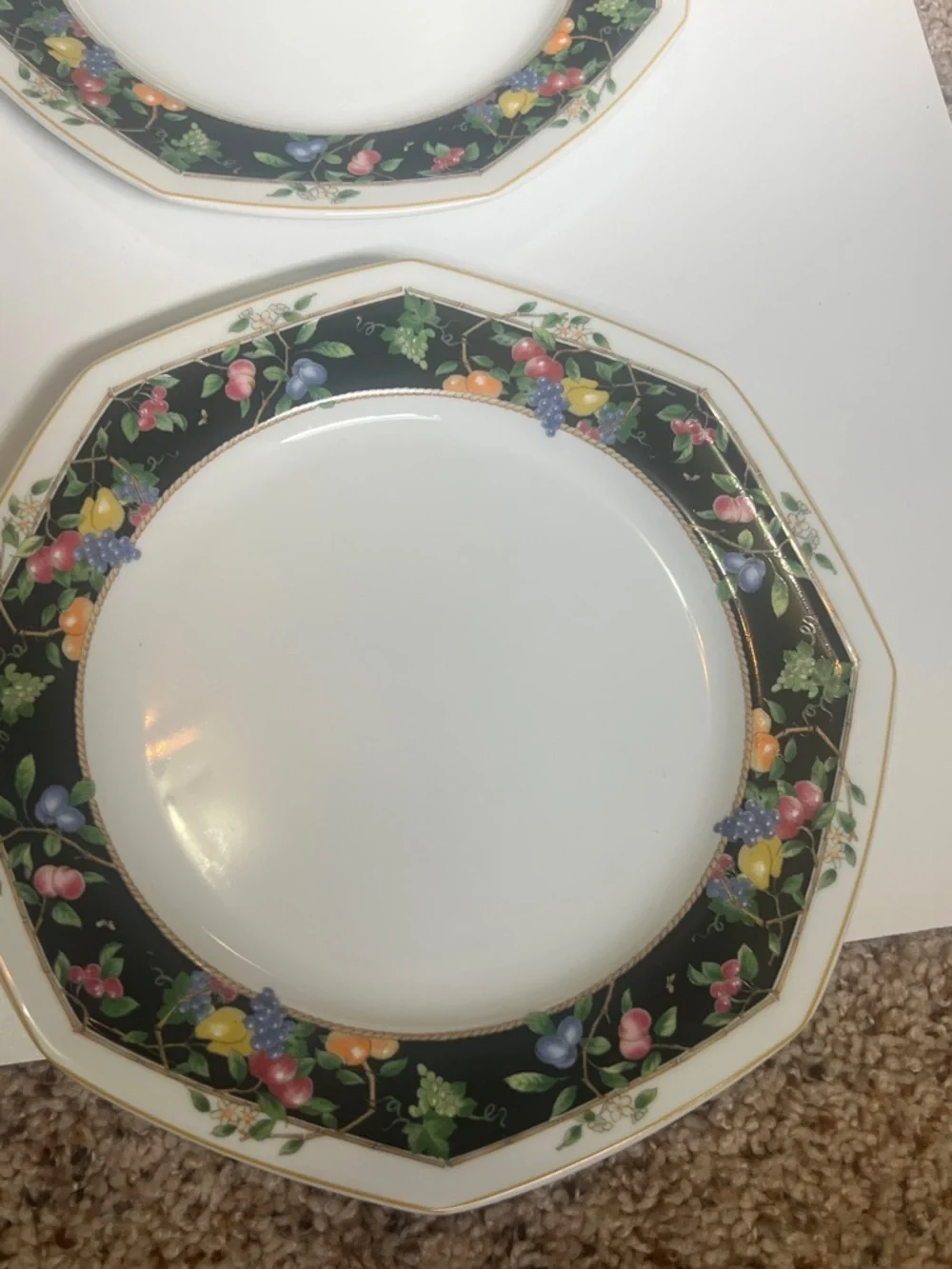6 Vintage Christopher Stuart Y0012 Orchard Park Fine China 12 Inch Chop Platter